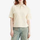 Auralee Women's High Gauge Pique Polo in Ivory