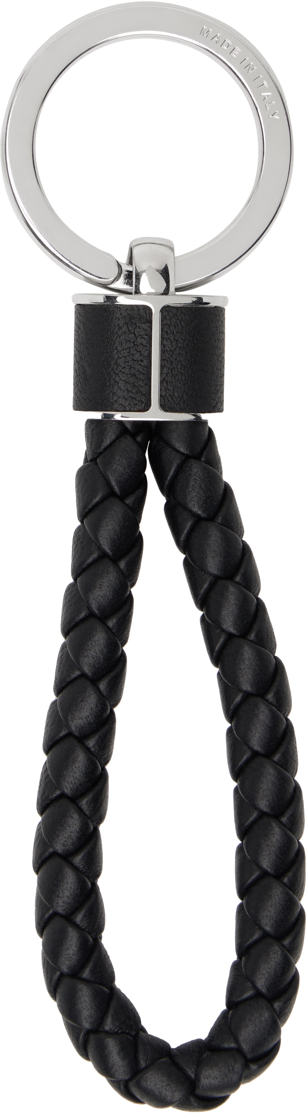 Bottega Veneta Black Intreccio Keychain