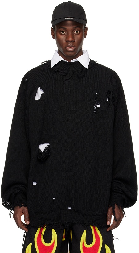 Photo: VETEMENTS Black Distressed Sweater