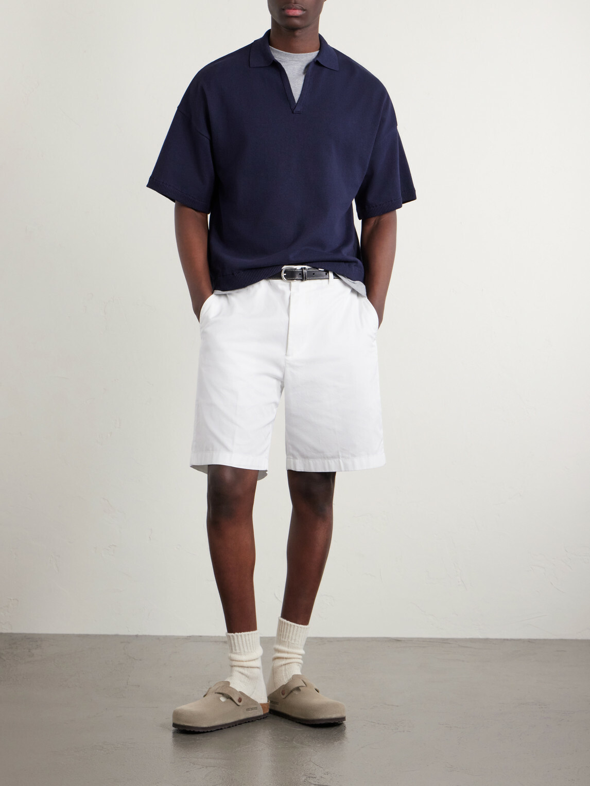 Blue Blue Japan - Knitted Polo Shirt - Blue