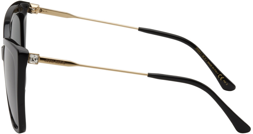Jimmy Choo Black Sunglasses with Gold Accent Sol | Black Cat Eye Sunglasses | JIMMY CHOO main image 3