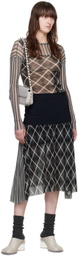 Paula Canovas Del Vas Black & Gray Twin Mesh Long Sleeve T-Shirt