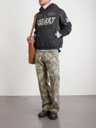 Cherry Los Angeles - Hollywood Logo-Print Embroidered Cotton-Jersey Hoodie - Black