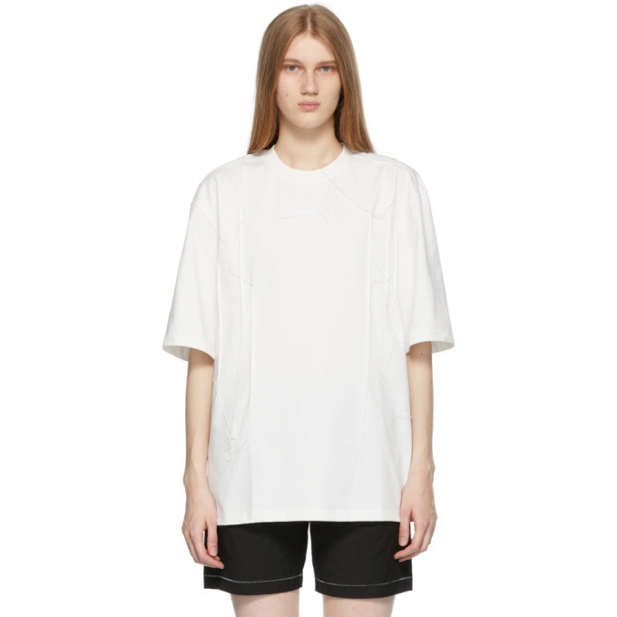 ★ADERERROR★ Needle logo tshirt White ADER error White Needle Logo T-Shirt ADER error