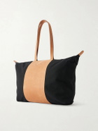 Aimé Leon Dore - Logo-Embossed Leather-Trimmed Canvas Tote - Black