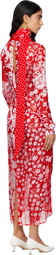 Marine Serre Red Regenerated Raso Silk Scarves Ls Maxi Dress