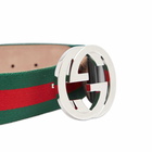 Gucci Men's GG Interlock Webbing Belt in Green/Red/Black