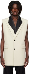 Jean Paul Gaultier SSENSE Exclusive Beige & Black Double Layer Sleeveless Blazer