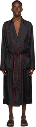 Dolce & Gabbana Black Silk Robe