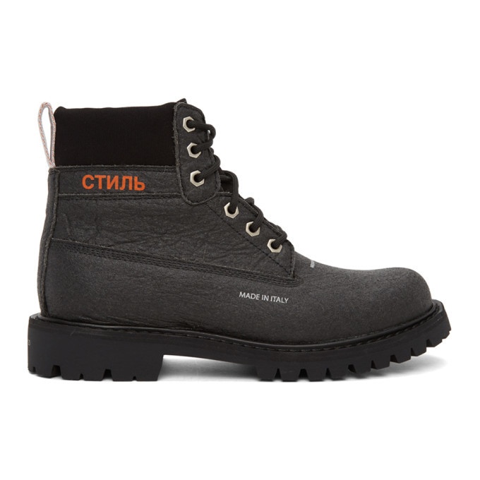 Photo: Heron Preston Black Recycled LH Worker Boots