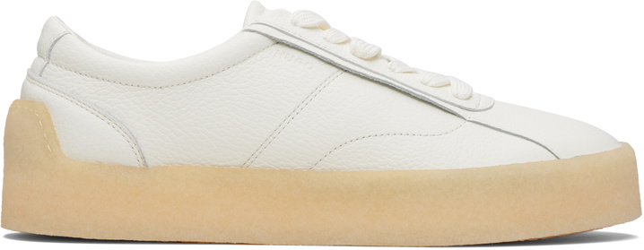 Photo: Hugo White Grained Leather Sneakers
