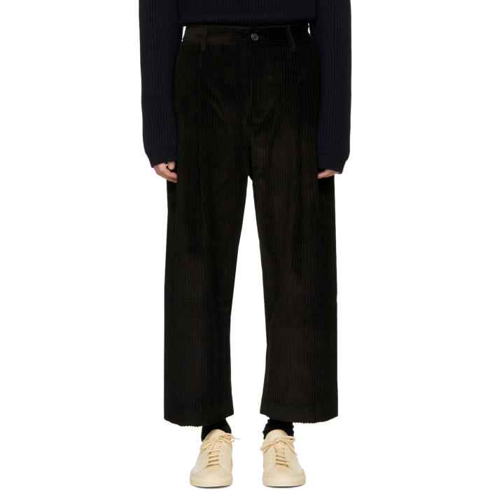 Studio Nicholson Black Corduroy Bridges Trousers Studio Nicholson