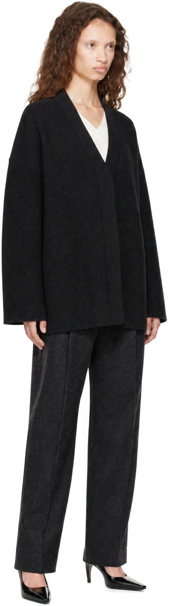 Lauren Manoogian Black Double Knit Lap Jacket