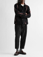 YMC - Sylvian Tapered Cropped Waxed-Cotton Trousers - Black