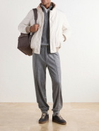 Brunello Cucinelli - Rib-Trimmed Shell Blouson Jacket - White