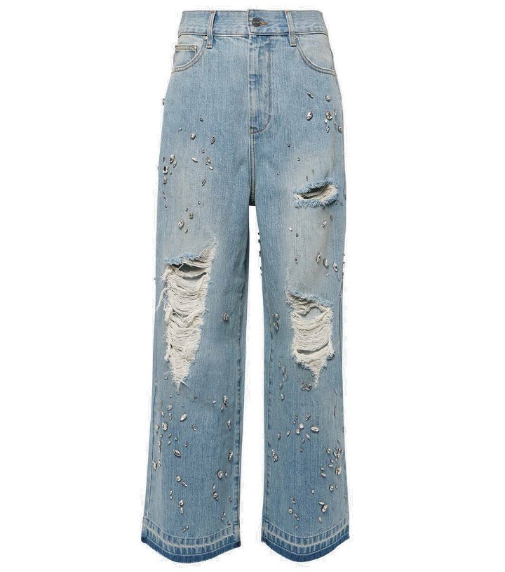 Photo: Xu Zhi Rhinestone-embellished wide-leg jeans