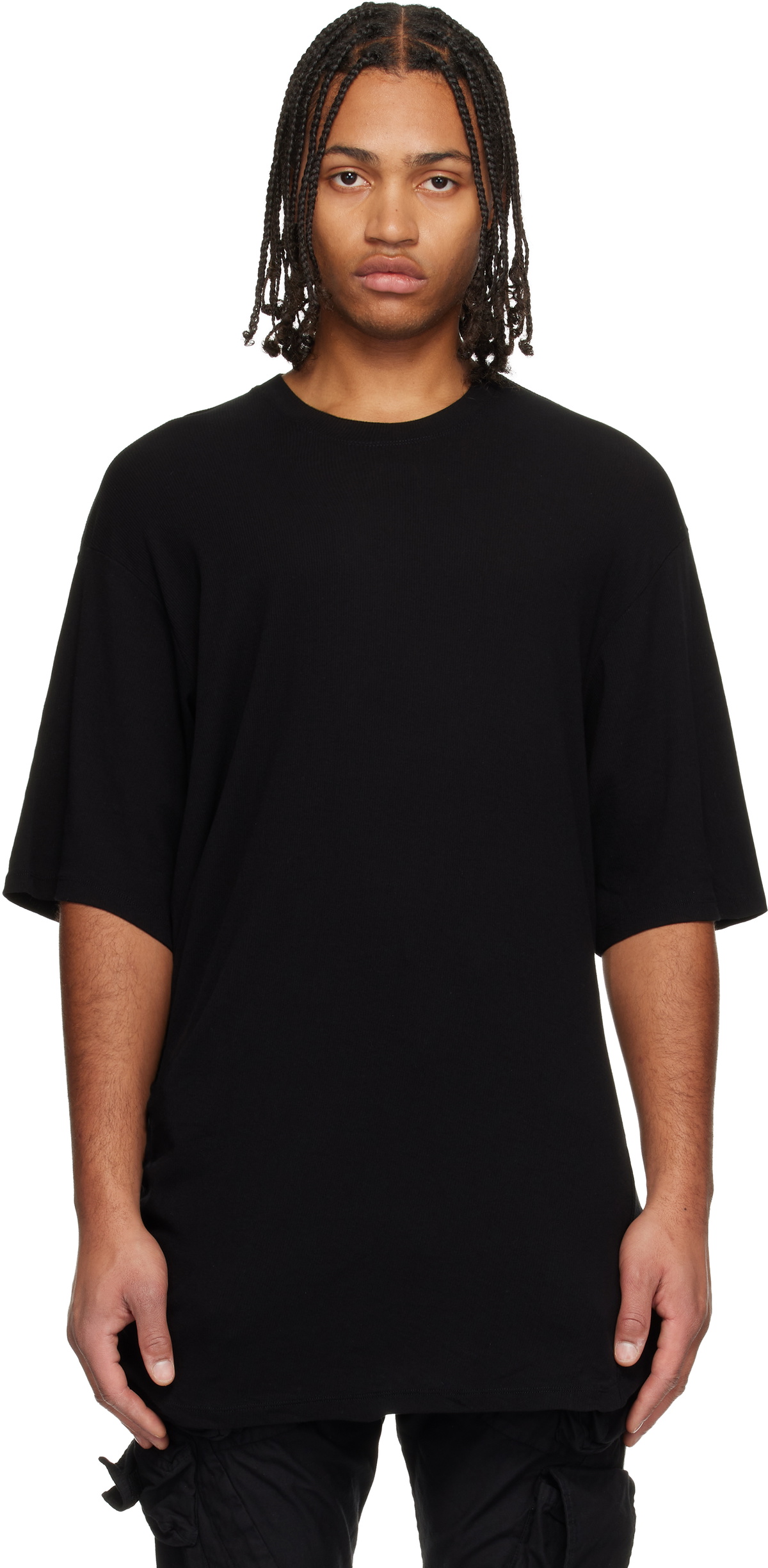 Julius Black Draping Long Sleeve T-Shirt Julius
