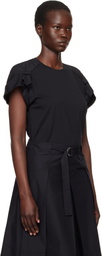 3.1 Phillip Lim Black Cascade Drape Combo T-shirt