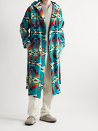 Pendleton - Cotton-Terry Jacquard Hooded Robe - Blue