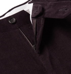 Canali - Aubergine Kei Slim-Fit Cotton-Blend Corduroy Suit Trousers - Purple