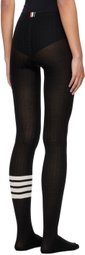 Thom Browne Black 4-Bar Opaque Rib Tights