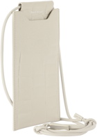 Maison Margiela Beige Croc-Embossed Phone Pouch