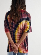 Acne Studios - Tie-Dyed Modal-Blend Velvet T-Shirt - Burgundy