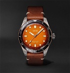 Oris - Revolution Divers Sixty-Five Honey Automatic 40mm Stainless Steel and Leather Watch - Orange