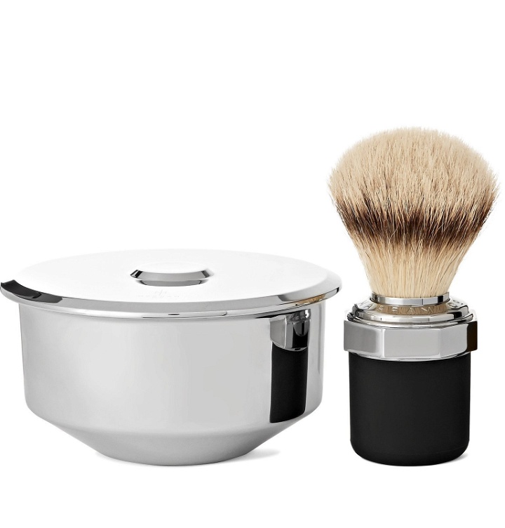 Photo: Marram Co - Two-Piece Stainless Steel and Chrome-Plated Shaving Set - Colorless