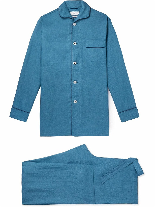 Photo: Turnbull & Asser - Modern Linen Pyjama Set - Blue