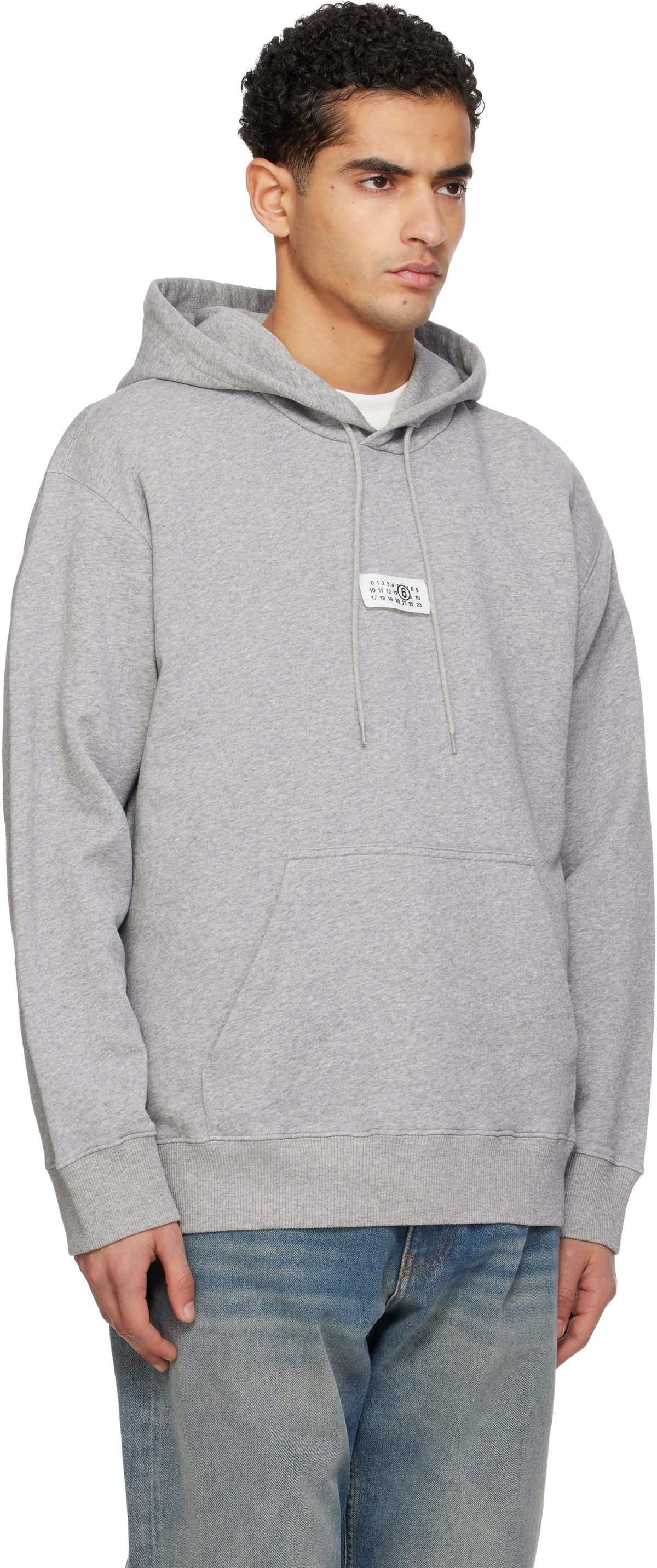 MM6 Maison Margiela Gray Logo Patch Hoodie