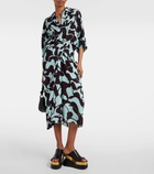 Dries Van Noten Draped printed crêpe midi skirt