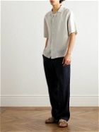 Barena - Solana Camp-Collar Garment-Dyed Silk Shirt - Neutrals