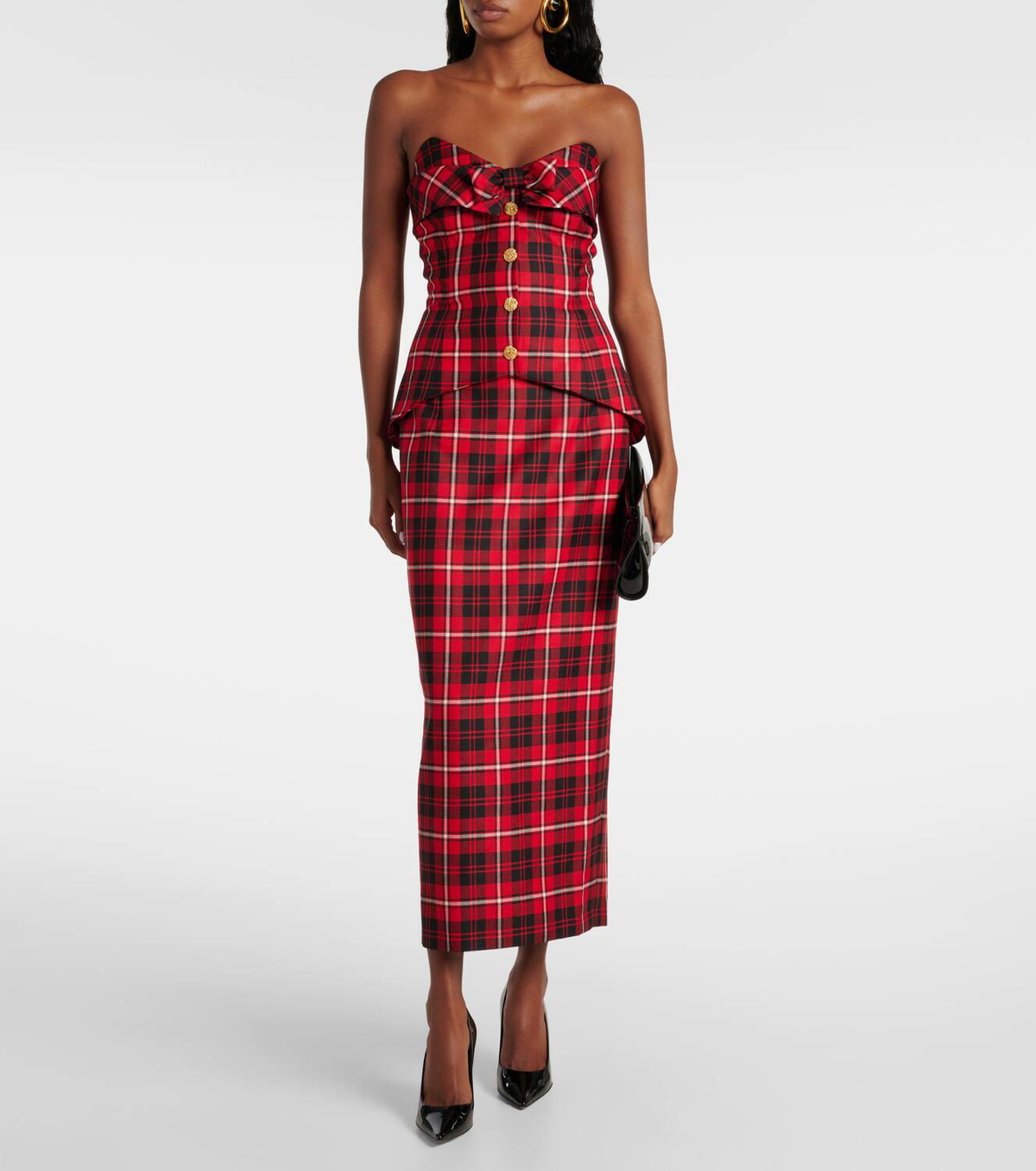 Alessandra Rich Tartan wool midi dress Alessandra Rich