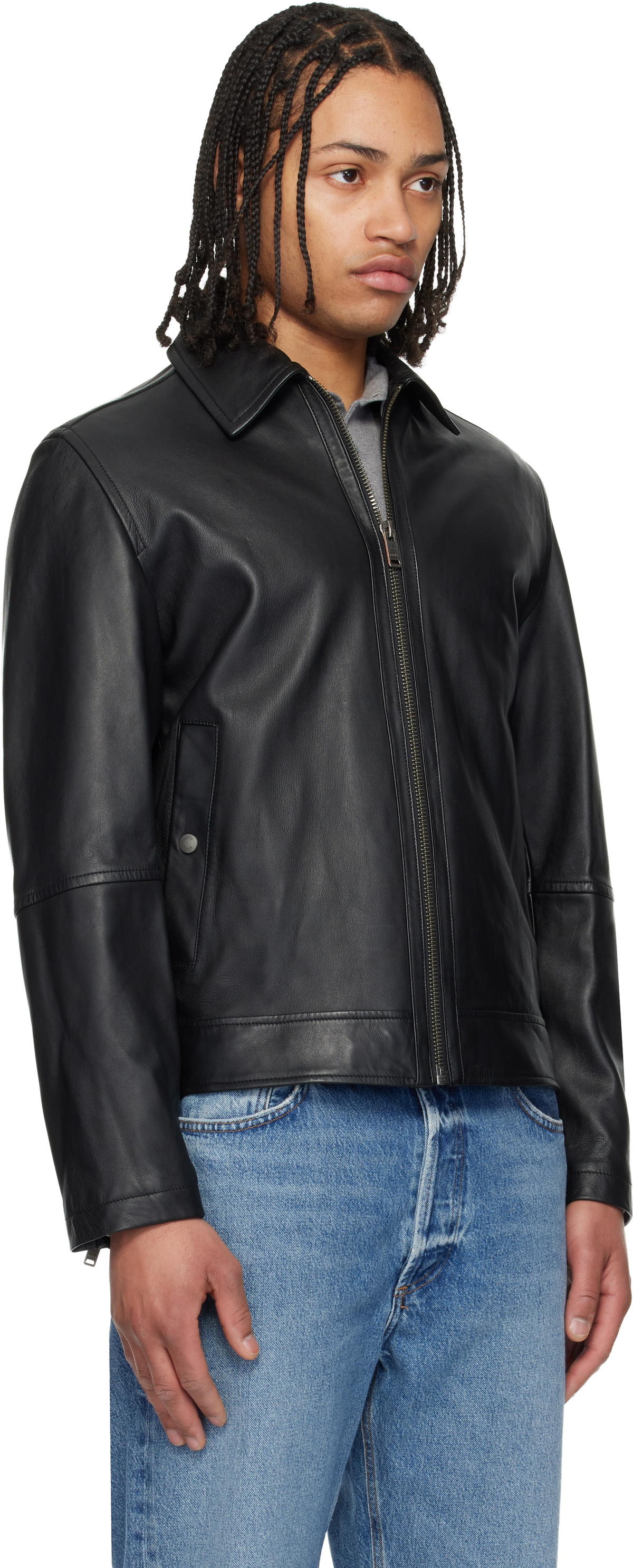 BOSS Black Regular Fit Nappa Leather Jacket