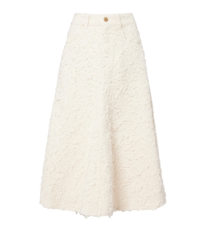 Photo: Brunello Cucinelli Denim midi skirt
