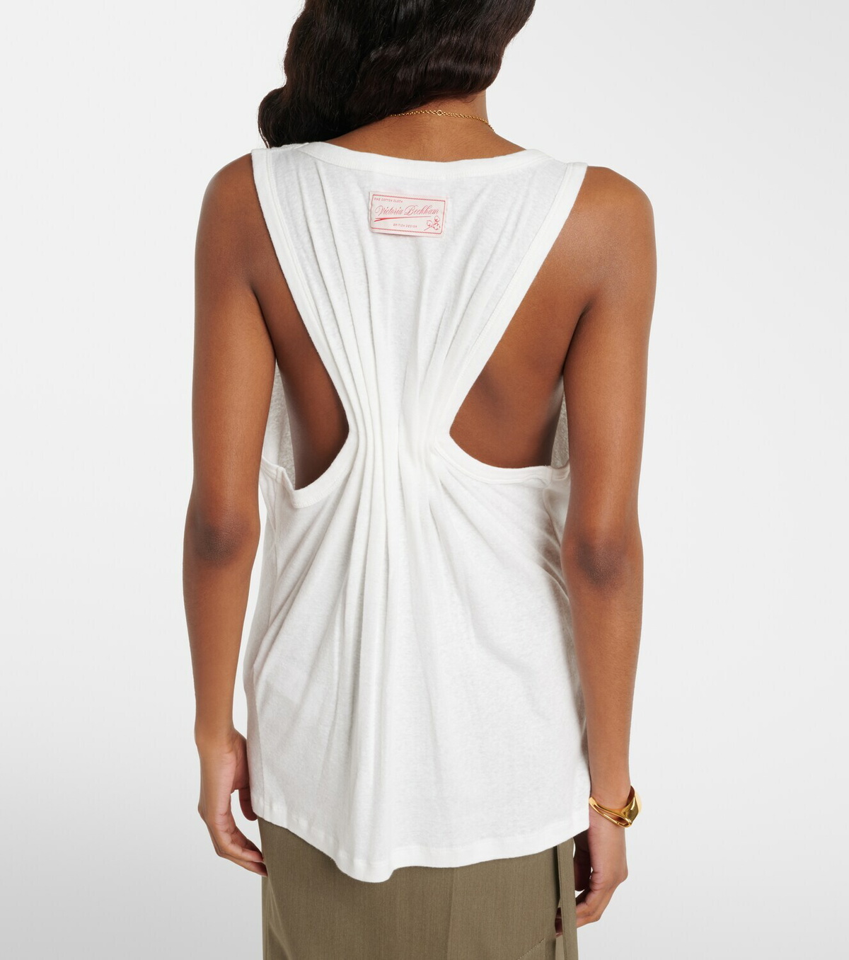Victoria Beckham Split cotton and linen tank top