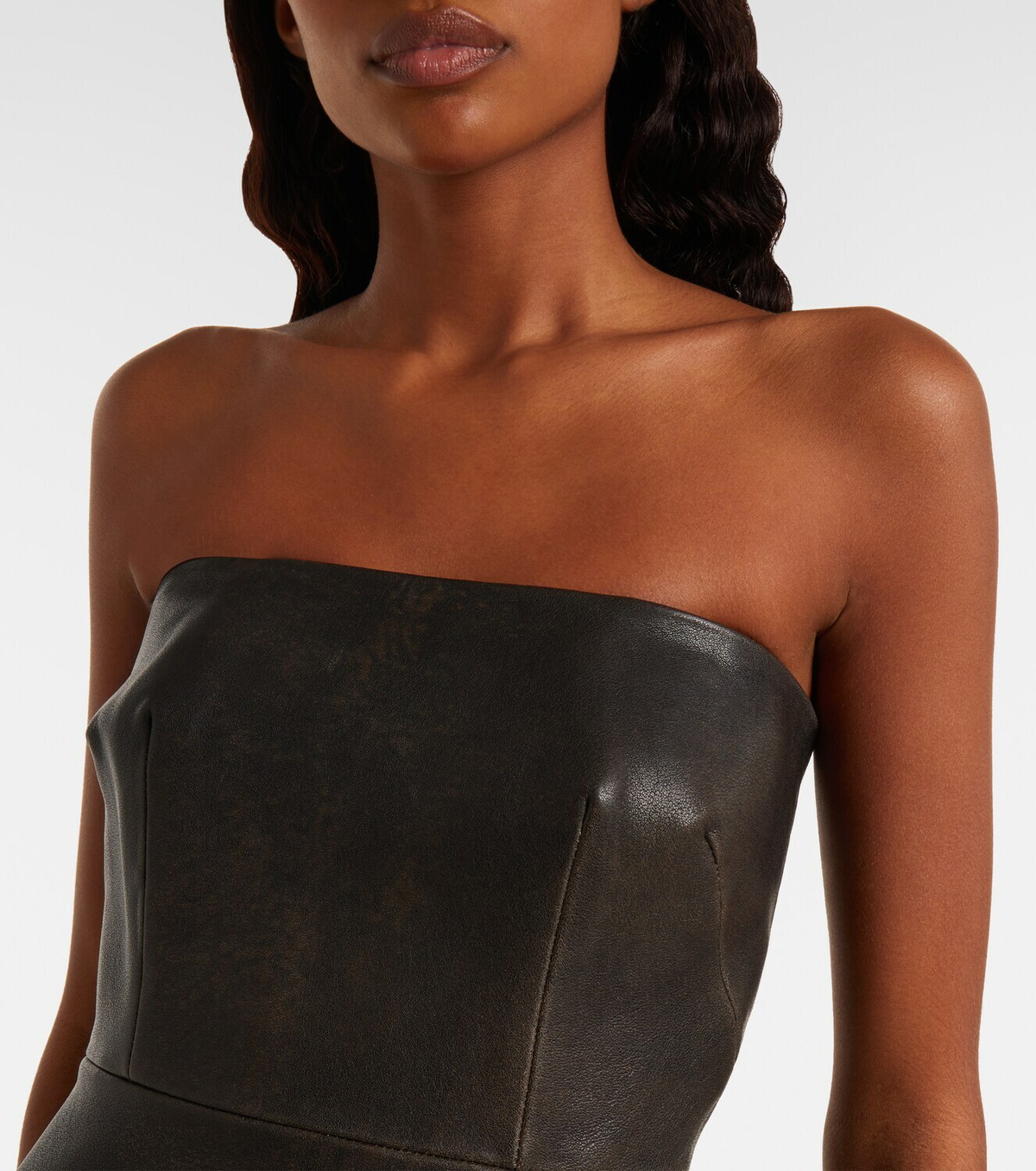 Alex Perry Leather midi dress