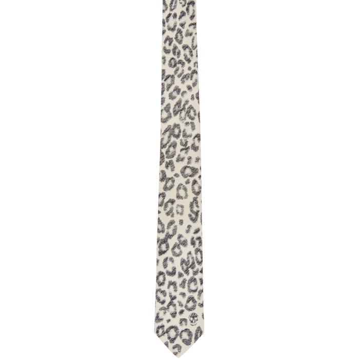 Photo: Alexander McQueen Ivory Leopard Print Tie