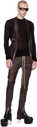 Rick Owens Brown Gary Leather Pants
