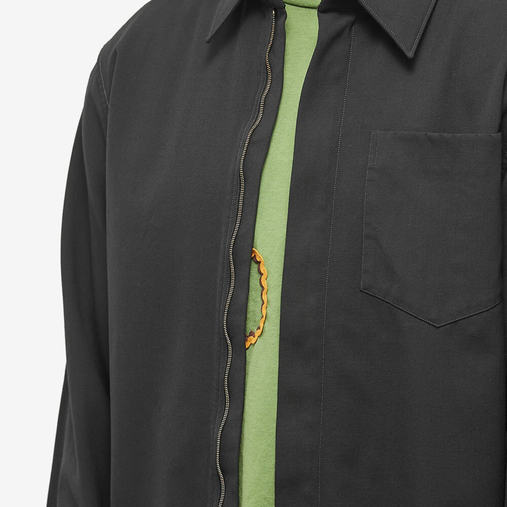 【月末まで】DRIES VAN NOTEN ジップシャツ ウール ブラック M Dries Van Noten Men's Wool Zip Overshirt in Black Dries Van Noten