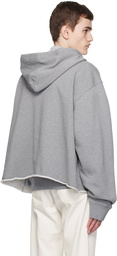 MM6 Maison Margiela Gray Half-Zip Hoodie