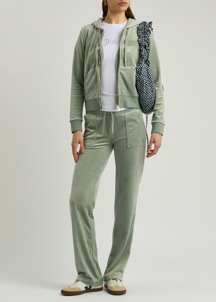 Juicy Couture Robertson Hooded Velour Sweatshirt Green