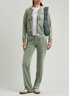 Juicy Couture Robertson Hooded Velour Sweatshirt Green