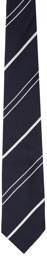 Doublet Navy & White Stripe Shape Memory Tie