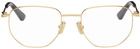 Bottega Veneta Gold Round Glasses