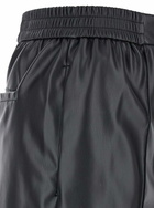 TwinSet Black Pants With Elastic Waistband And Logo In Eco Leather Woman