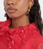 Oscar de la Renta Crystal-embellished drop earrings