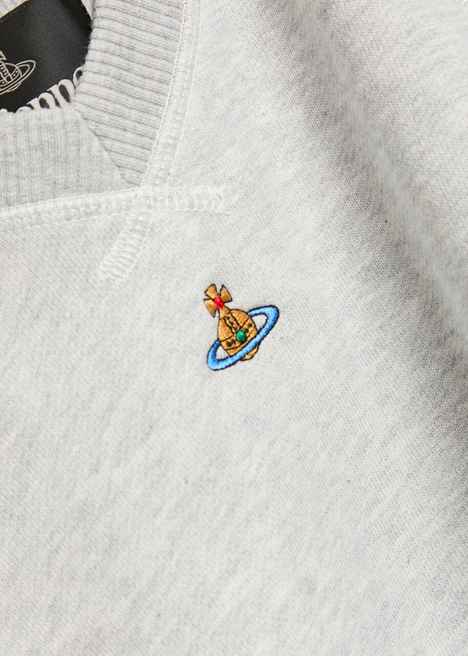 Vivienne Westwood Pourpoint Logo-embroidered Cotton Sweatshirt Grey