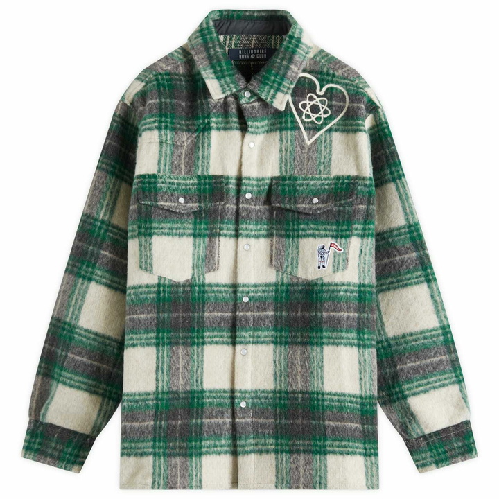 Photo: Billionaire Boys Club Men's Heart & Mind Check Overshirt in Green Check
